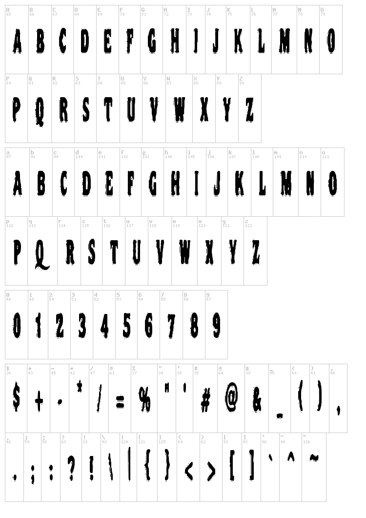 VTC Night of the dead corrupt font map
